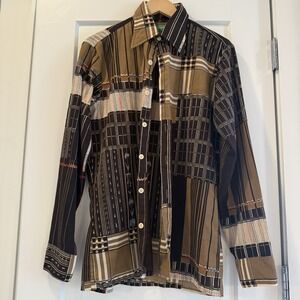 Vintage 70's Joe Namath By Arrow Goddess All‎ Over Print Shirt M Disco Collar